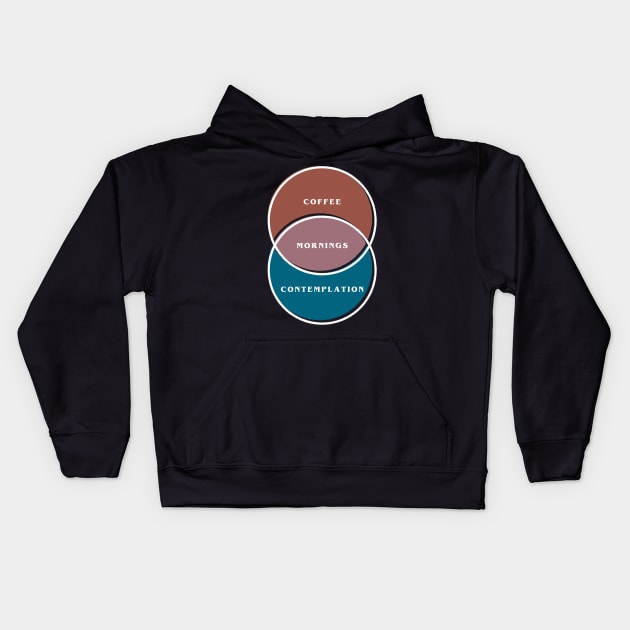 Stranger Things - Coffee & Contemplation Venn Diagram Kids Hoodie by Coffee Hotline